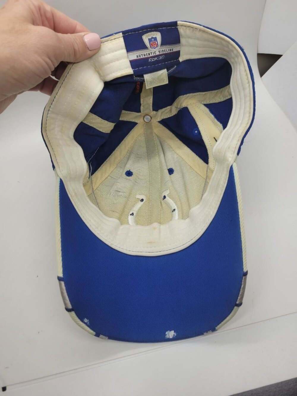 Indianapolis Colts Football NFL Reebok Authentic Sideline Hat Cap Blue elastic - Picture 5 of 6